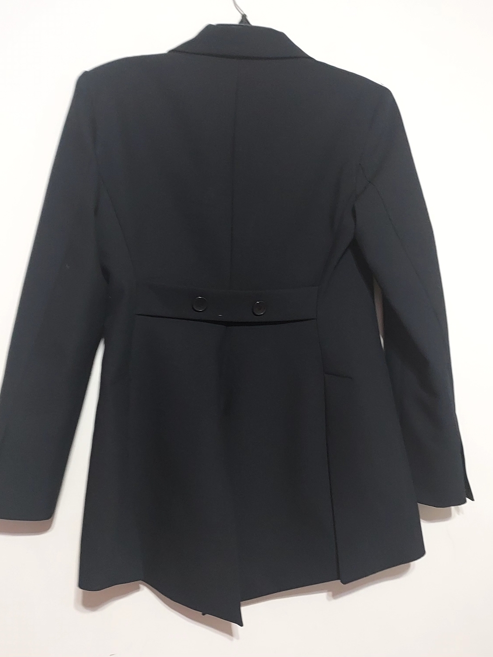 Zara zw Collection Asymmetric  Black  Double-Breasted Blazer Sz-L - Picture 10 of 13